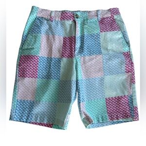 Vineyard‎ Vines Patchwork AOP Whale Print Men's Chino Shorts Size 30